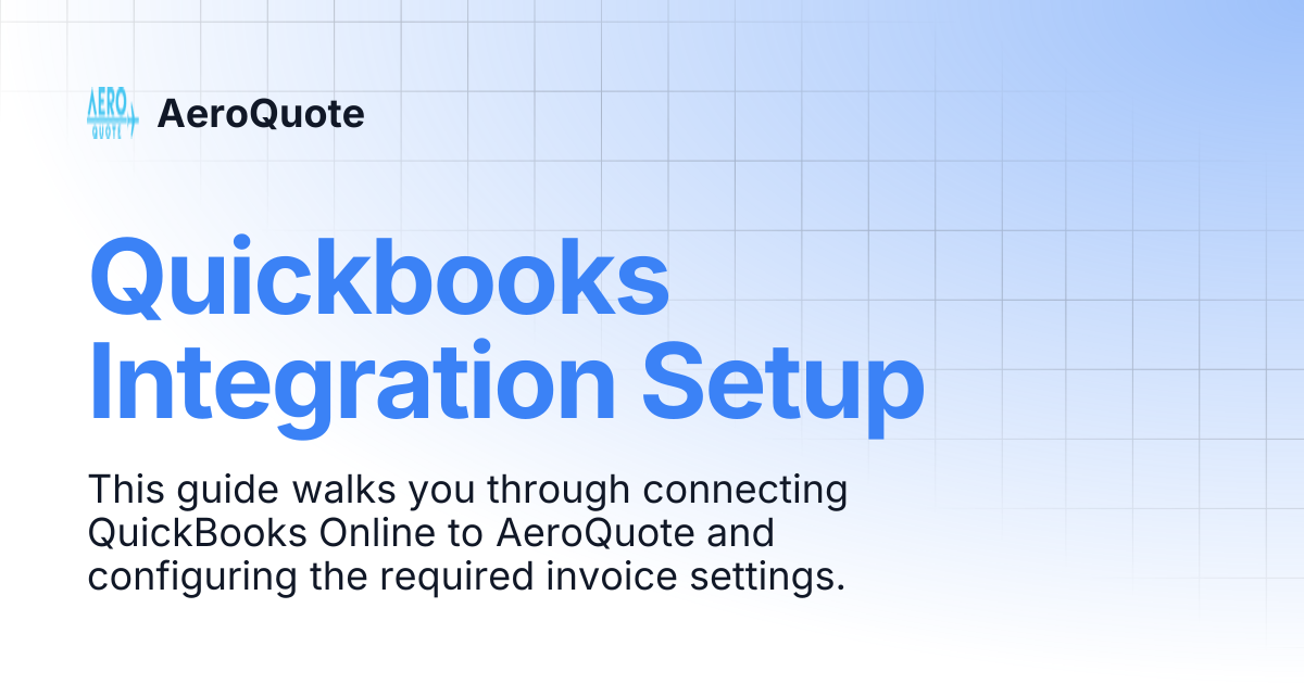 Quickbooks Integration Setup | AeroQuote
